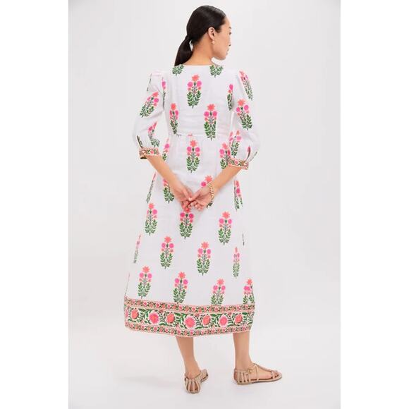 PINK CITY PRINTS Neo Botanical Pushkar Dress Size M NWT Retail $340 - Picture 2 of 5